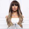 STRAIGHT LONG ASH BLONDE WIG WITH BANGS