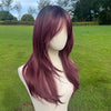 BURGUNDY WIG WITH SIDE BANGS