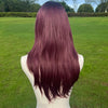 BURGUNDY WIG WITH SIDE BANGS