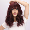 WINE RED WAVY CURLY WIG