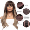 STRAIGHT LONG ASH BLONDE WIG WITH BANGS