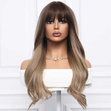  STRAIGHT LONG ASH BLONDE WIG WITH BANGS