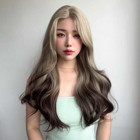 WAVY OMBRE ASH BLONDE WIG