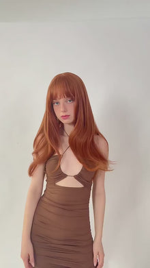  VALHALLA ORANGE CURLY PERUVIAN HAIR WOMEN'S WIG