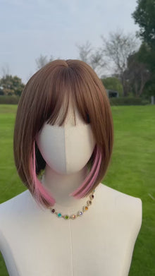  PINK HIGHLIGHT BOB WIG