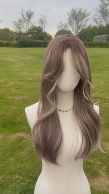  ASH BLONDE WIG WITH DARK ROOTS