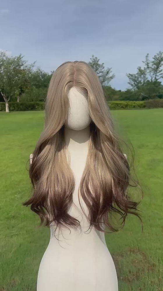 WAVY OMBRE ASH BLONDE WIG
